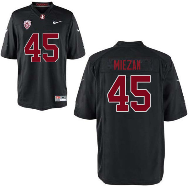 Men #45 Ricky Miezan Stanford Cardinal College Football Jerseys Sale-Black